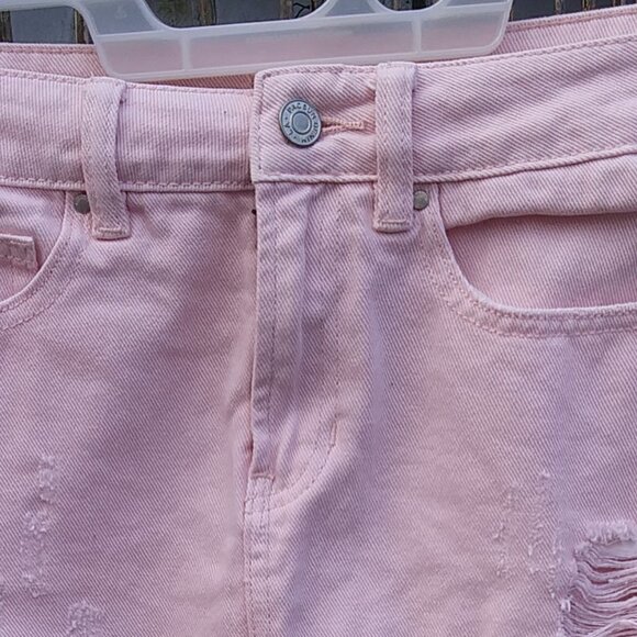 PacSun Women's Pale Pink Distressed Mini Skirt - 24 (XS-XXS) - See Measurements - Picture 3 of 15